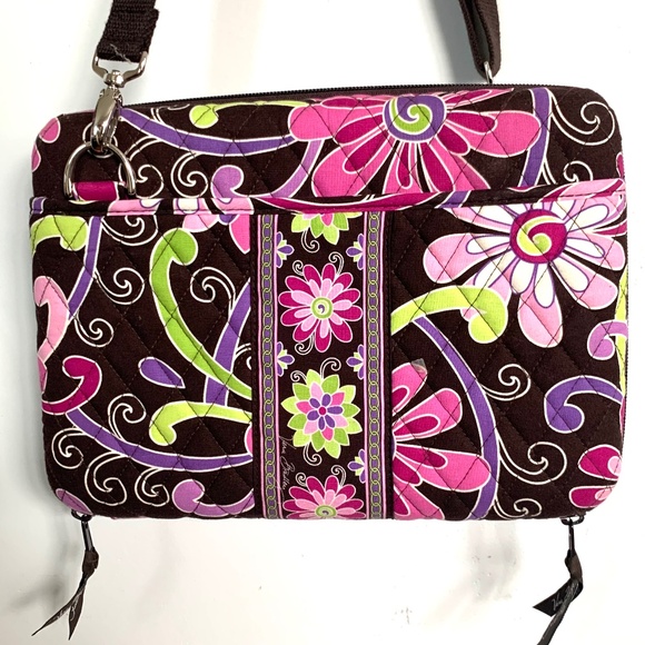 Vera Bradley Purple Punch Tablet Case Hard Shell iPad Mini Laptop Bag Crossbody - Picture 1 of 8